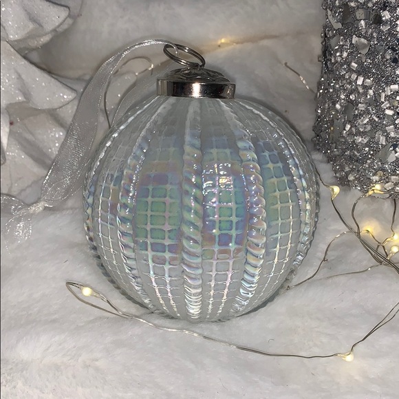 tinsel & fir Holiday Tinsel Fir Iridescent Opal Glass Tree Ornament